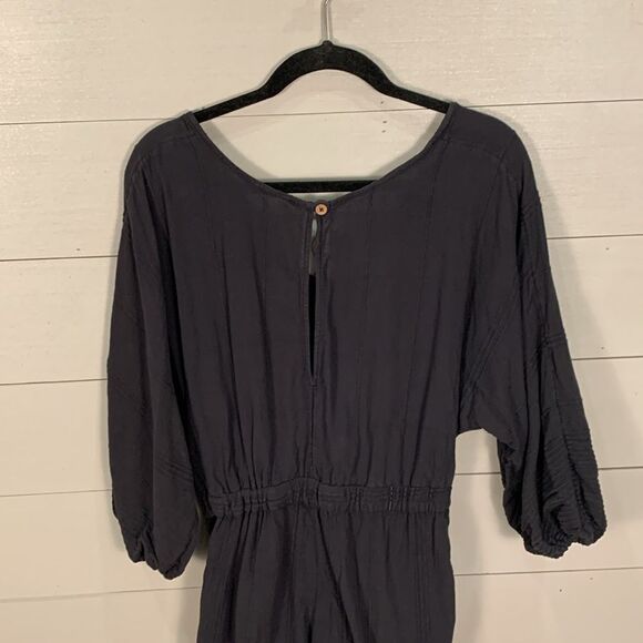 Free People Knotty but Nice black shorts romper billowy size large - Picture 9 of 12